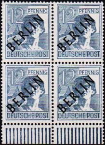 Germany(Berlin).1948 12pf (Block of 4) S.G.B5 Unmounted Mint