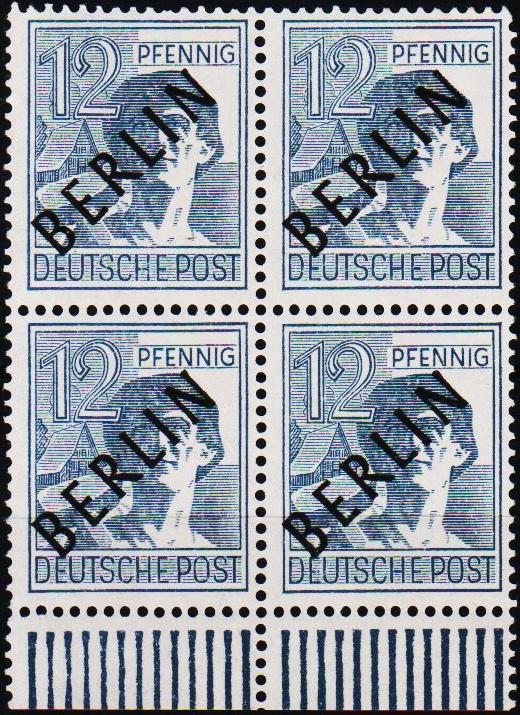 Germany(Berlin).1948 12pf (Block of 4) S.G.B5 Unmounted Mint