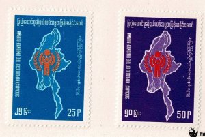 Burma #273-4 MNH map