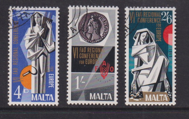 Malta   #394-396  cancelled  1968  FAO congress . complete set