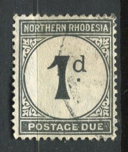 NORTH RHODESIA; 1930s early Postage Due issue used 1d. value