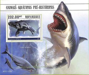 A9075 - Mozambique - MISPERF ERROR Stamp Sheet -2021 Prehistoric Aquatic animals-