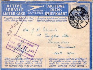 South Africa 3d Groot Schuur Air Mail Letter 1941 Egypt 63 Postage Prepaid AP...