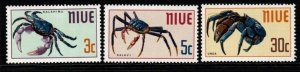 NIUE SG151/3 1970 INIGENOUS EDIBLE CRABS MNH