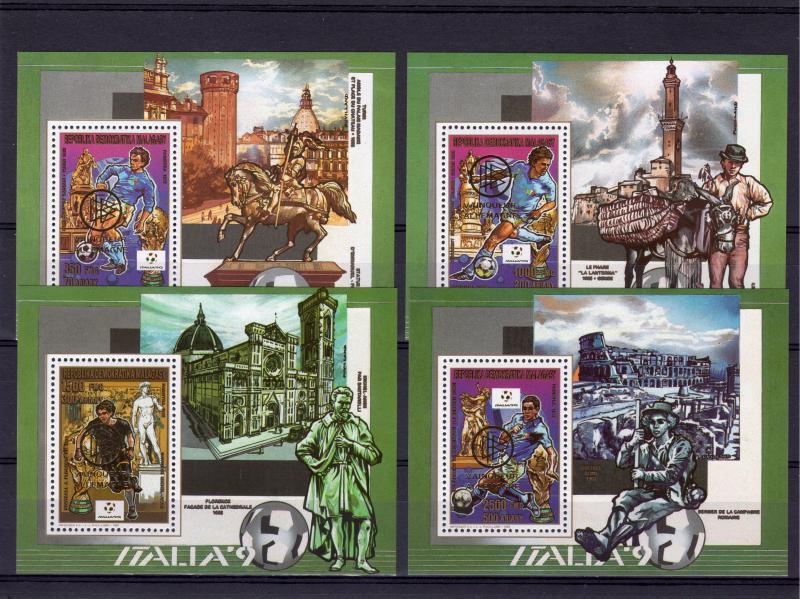Madagascar 1993 World Cup Italy 90 Winners 4 SS Perforated Mi.#Bl.220/23 MNH