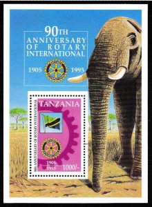 Tanzania 1995 Rotary International Small Sheet Elephant High Face Value VF/NH