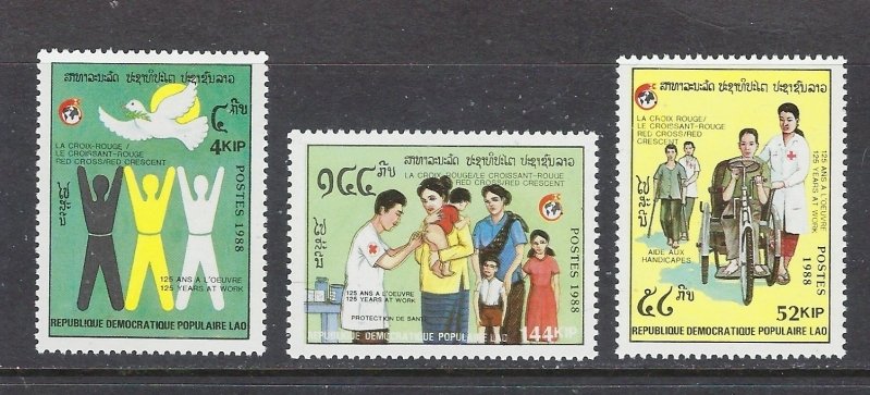 Laos 899-901 MNH 1988 Red Cross (ap7039)