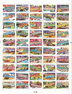 US Scott # 3696 - 3745 / .37 Greetings From America 2002 MNH Set of Singles 