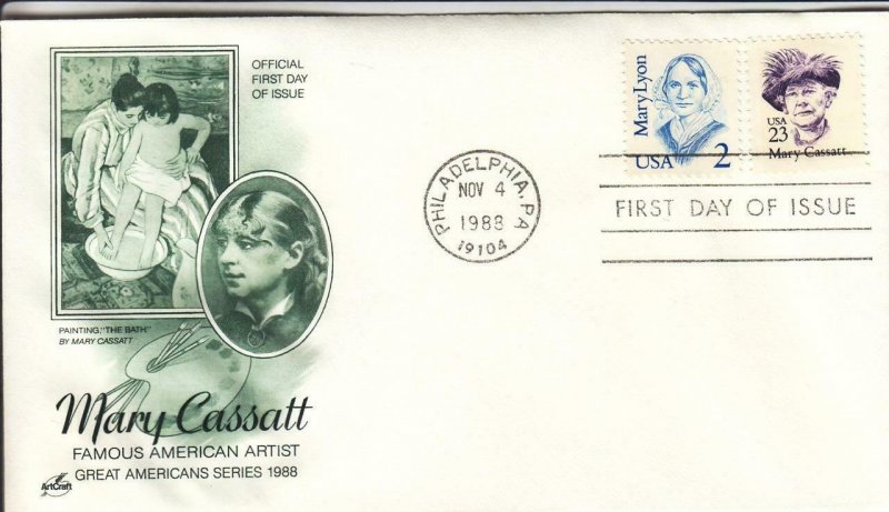 1988, Mary Cassatt, Artcraft, FDC (D14682)