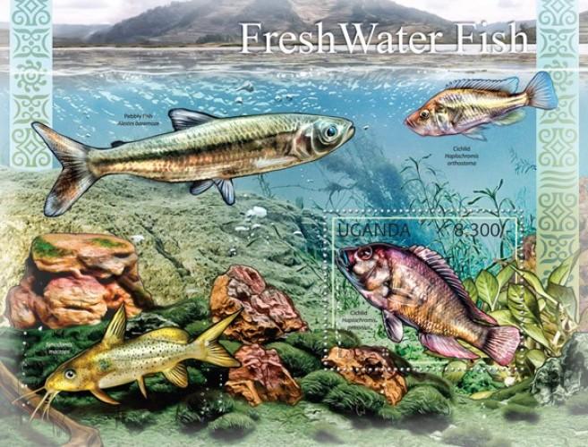 UGANDA 2012 SHEET FRESH WATER FISHES MARINE LIFE ugn12105b