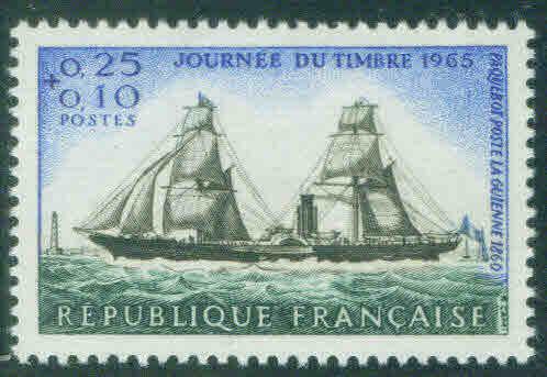 FRANCE Scott B391 MNH* 1965 Semi Postal packet ship