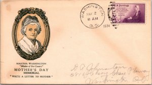 FDC 1934 SC #738 Linprint Cachet - Washington DC - Single - F68206