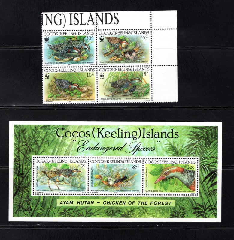 Cocos Islands 262-263,  VF, MNH, Endangered Wildlife, CV $13.25   ..... 1420024