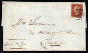 1843 EL to London with 1841 1d red NF, Plate XXII, Limerick Maltese Cross