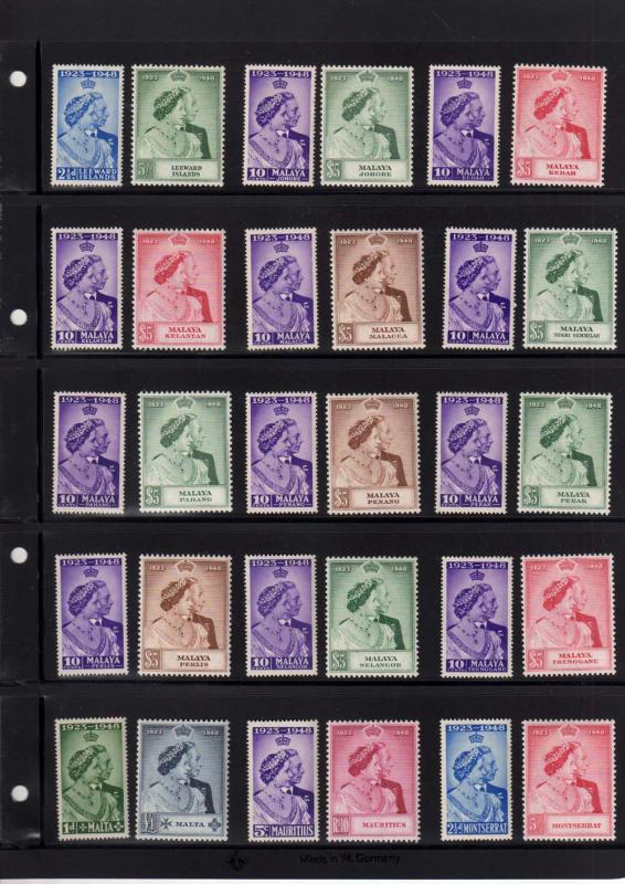 1948 Royal Silver Wedding complete set (138 stamps) MNH - offer