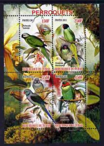 Chad 2011 Parrots perf sheetlet containing 4 values unmou...