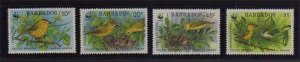 Barbados 1990 Sc 795-798 WWF set MNH