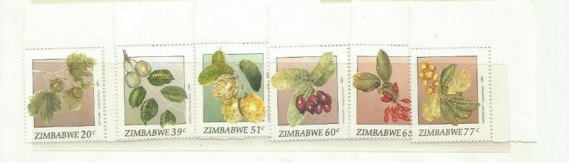 ZIMBABWE 1991 FLOWERS SCOTT 642-7 MNH