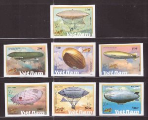 United Viet Nam Scott 2171-2177 Airship set Imperforate