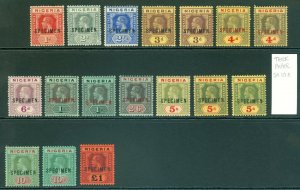 SG 2-12 Nigeria 1914-29. 1d-£1 overprinted specimen. Fine mounted mint with...