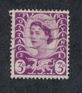 GB Wales & Monmouthshire 1967 Scott 7 used - 3p, QE II