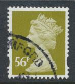 GB QE II Machin - SG Y1729   Used  56p 2 Bands