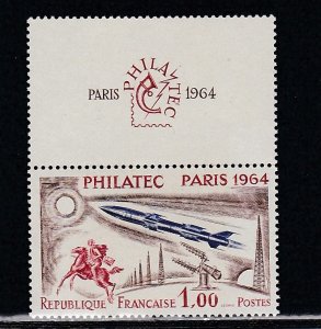 France # 1100, PHILATELIC Paris, with :Label, Mint NH, 1/2Cat