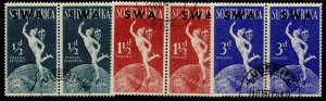 SOUTH WEST AFRICA GVI SG138-140, 1949 ANNIVERSARY of UPU set, FINE USED.