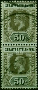 Straits Settlements 1921 50c on Emerald SG209b Fine Used