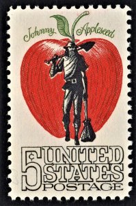 US 1317 MNH VF/XF 5 Cent Johnny Appleseed Plate # 28719 Single