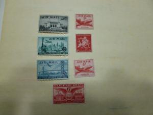 United States Scott C34 - C40, a set of 7 mint US Airmail stamps