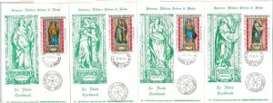 63706 - SMOM - POSTAL HISTORY: Set of 4 MAXIMUM CARD 1974 - RELIGION-