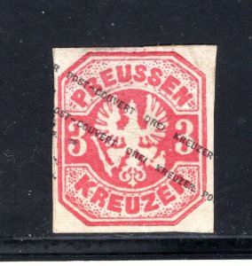 Prussia 3kr rose Post-Couvert cut square,  Used VF    ...   5170012