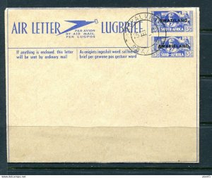 Swaziland 1947 Air letter Postal Stationary overprint  3d canceled Royal Visit 1