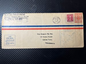 1929 US Canal Zone Airmail First Flight Cover FFC Cristobal to Jamaies Plain MA