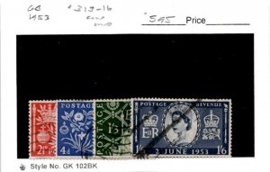 Great Britain, Postage Stamp, #313-316 Used, 1953 Queen Elizabeth (AP)