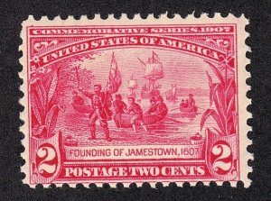 US 329 2c Jamestown Mint  F-VF OG NH SCV $80