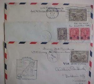 CANADA NWT 3 DIFF.  FLIGHT COVERS  1929