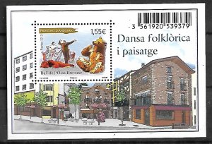 ANDORRA STAMPS. SOUV. SHEET FOLK DANCE AND LANDSCAPE 2013, MNH