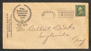 USA 279 STAMP BUFFALO NY LAUTZ BROS PAN AMERICAN EXPOSITION COVER (1900)