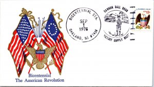 US EVENT COVER CACHETED AMERICAN REVOLUTION BICENTENNIAL OAKLAND N.J. 1976