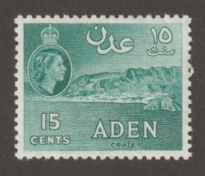 Aden, stamp, scott#50,  mint, hinged,  15 cents,