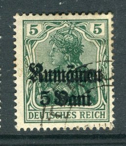 ROMANIA; 1916-18 GERMAN OCCUPATION surcharged issue used hinged 5pf.