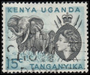 KUT 105 - Used - 15c Elephants (No period below cent mark) (1958) (cv $1.40)