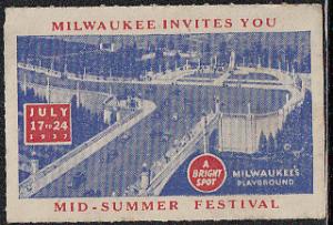 US Milwaukee Mid-Summer Festival 1937 Label