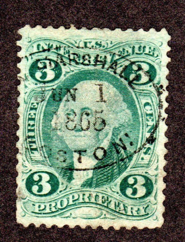 Revenue Stamp, Scott # R18c,  3c Proprietary.. Lot 2220351 -01