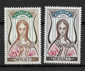 1963 Monaco 551-2 Europa C/S of 2 MNH