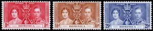 Dominica Scott 94-96 (1937) Mint H F-VF Complete Set C