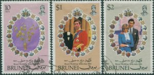 Brunei 1981 SG304-306 Royal Wedding set FU