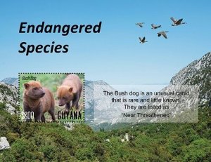 Guyana 2020 - Endangered Animals - Souvenir Stamp Sheet - Scott #4648 - MNH